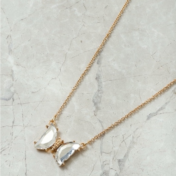 Gold and Silver bow butterfly ‎ Necklace - Picture 7 of 8